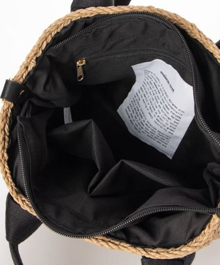 LA BAGAGERIE 【maison vert】 【ペーパー素材・多収納】リボンハンドル2WAYかごバッグ ブラック