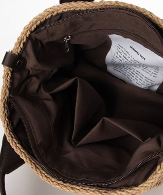 LA BAGAGERIE 【maison vert】 【ペーパー素材・多収納】リボンハンドル2WAYかごバッグ チョコ