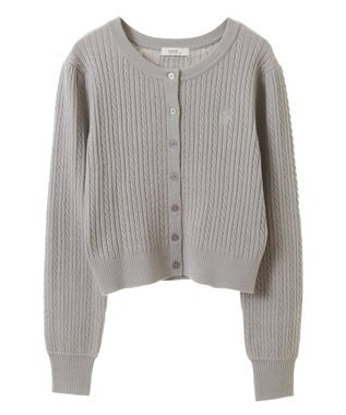 earth music&ecology ミニケーブルコンパクトカーディガン Light Gray