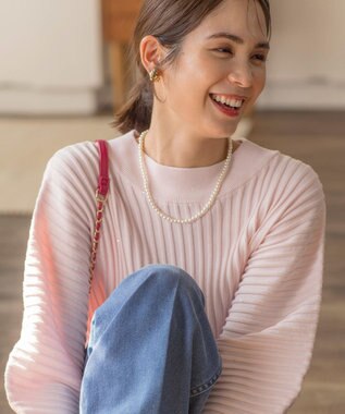 組曲 メタルモチーフパールネックレス ゴールド系