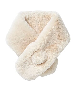 MOONBAT 【洗える】estaa うさしっぽマフラー オフホワイト