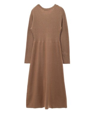 earth music&ecology ＳＥＴ２点ＺＩＰベスト＋ニットワンピース Camel