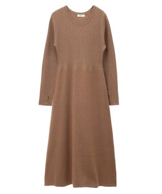 earth music&ecology ＳＥＴ２点ＺＩＰベスト＋ニットワンピース Camel