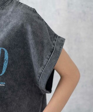 WEGO 【洗える】ヴィンテージウォッシュロールアップショートTシャツ 柄1