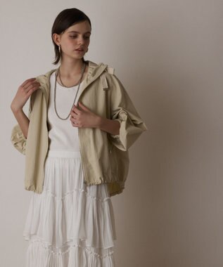 GRACE CONTINENTAL ナイロンバルーンフードジャケット ベージュ