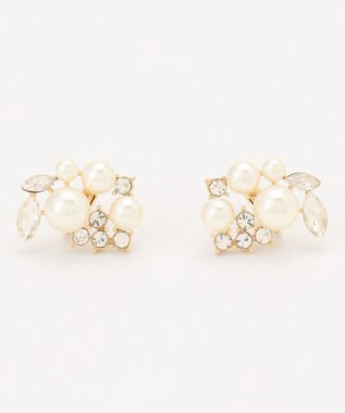 ANY SIS パール調ジュエル イヤリング ライトゴールド
