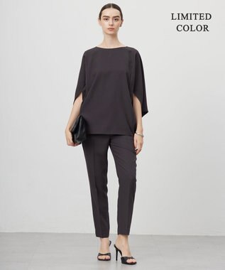 ICB L 【新色追加・WEB限定カラーあり・接触冷感・UVケア・速乾・防シワ・洗える】 FluidBackSatin  ドロストパンツ チャコール系［WEB限定］