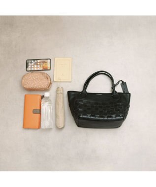 UNBILLION アトランタ ATLANTA / 牛革メッシュ手提げトート ブラック