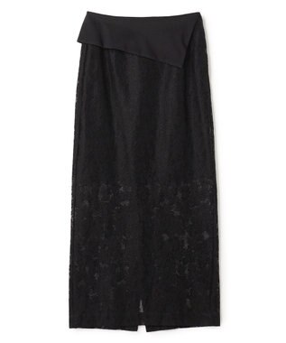 BEIGE， FLUORITE / 異素材コンビ レーススカート Black