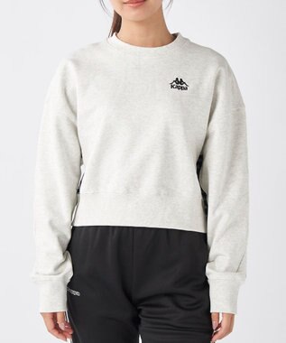 OP／FILA 【Kappa】ショート丈 ドロップショルダー 裏毛スウェット ライトグレー