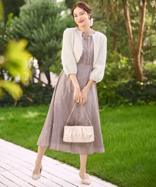 ANY SIS 【Lily Calin】ラインエンブロイダリー ドレス ピンク