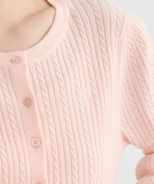 earth music&ecology ミニケーブルコンパクトカーディガン Light Pink