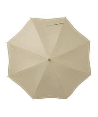 MOONBAT FURLA 晴雨兼用日傘 長傘 ジッパー刺繍 ／遮光 遮熱 UV グレージュ