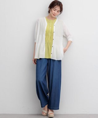 組曲 L 【先行予約】シアーニット　ティアードカーディガン オフ系