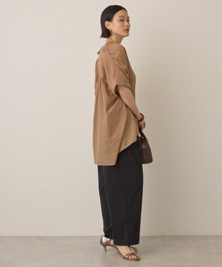 AMERICAN HOLIC イージーケア 接触冷感フレンチスリーブギャザーシャツ Mocha