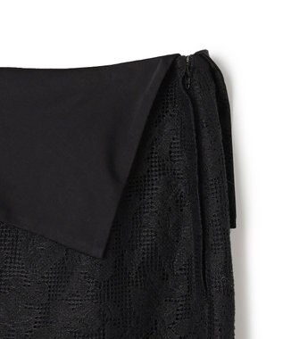 BEIGE， FLUORITE / 異素材コンビ レーススカート Black