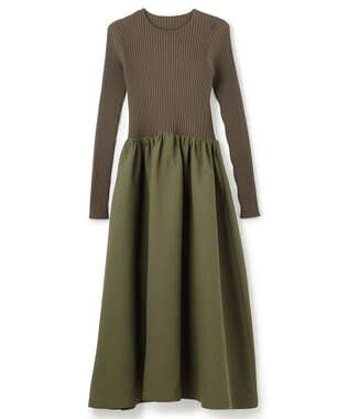 NAVE 【Nave・洗える】コンビネーションドレス カーキ系