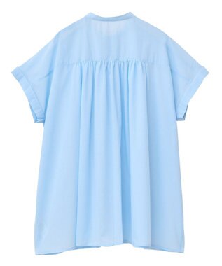 AMERICAN HOLIC イージーケア 接触冷感フレンチスリーブギャザーシャツ Sax