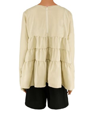 San-ai Resort（三愛水着楽園） 【WEB限定】5点セット キャップ付きUVカットタンキニ+ティアードラッシュセット水着【BeachQueen(ビーチクイーン）】 ベージュ