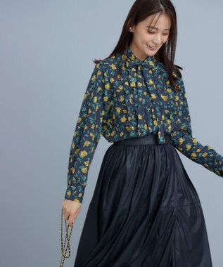 組曲 S カッティングローズプリント フリルブラウス イエロー系5