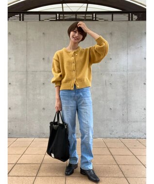 Green Parks クルーネックカーディガン Mustard