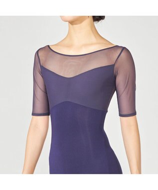 Chacott 5分袖レオタード ヴァイオレット