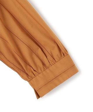 UNFILO ペプラム ギャザーブラウス キャメル