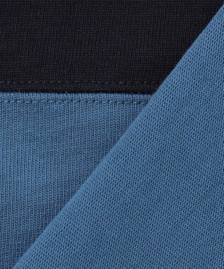 J.PRESS KIDS 【140-170cm】襟ストライプ ブロッキングポロシャツ ブルー系2