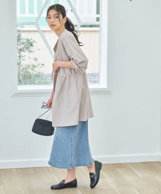 ANY L フロントスリットデニムスカート ブリーチ