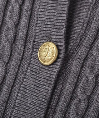 earth music&ecology 【予約】プリーツレイヤーケーブルニットカーディガン Gray