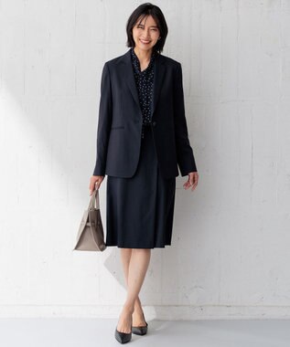 23区 S 【洗える】バックサテンアムンゼン タイプリント ブラウス ネイビープリント