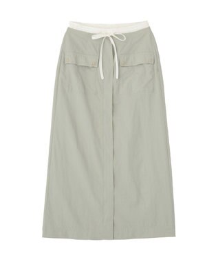 CRAFT STANDARD BOUTIQUE ナイロンダブルウエストIラインスカート Light Beige