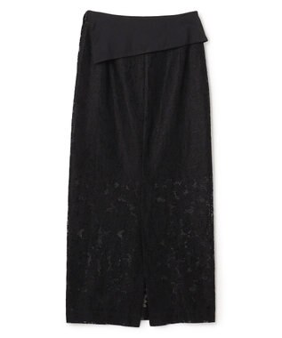 BEIGE， FLUORITE / 異素材コンビ レーススカート Black