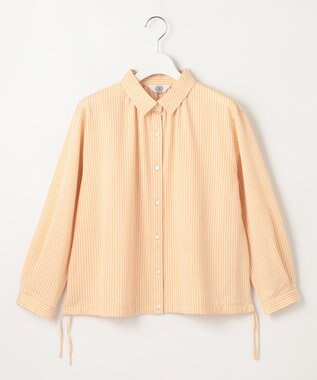 J.PRESS LADIES Jカミーチェストライプ シャツカラー カットソー オレンジストライプ系