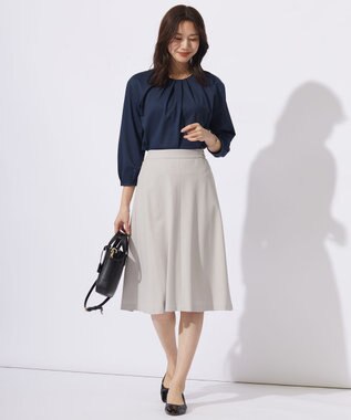 J.PRESS LADIES S 【WEB限定カラーあり】ストライプジャカード フロントタック カットソー ネイビー系