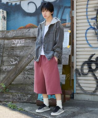WEGO 【ユニセックス着用ITEM】ピグメントグラフィックショーツ ピンク