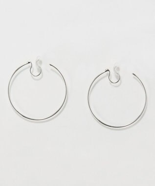 Phoebe 〈痛くないシリーズ〉ファセットスリムフープライトフィットイヤリング　シルバー シルバー