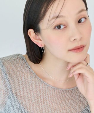 Phoebe 〈痛くないシリーズ〉ファセットスリムフープライトフィットイヤリング　シルバー シルバー