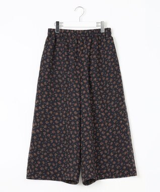 J.PRESS LADIES 【洗える】楊柳フラワープリント キュロット パンツ ネイビー系5