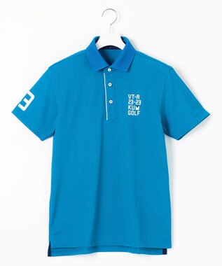 23区GOLF 【MEN】【吸水速乾/UVケア】エイトロックカノコ 半袖ポロシャツ サックスブルー系