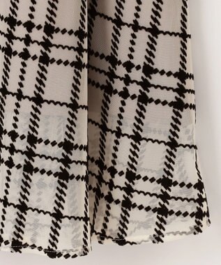 Feroux フロッキーチェック・ドット スカート ベージュ系2