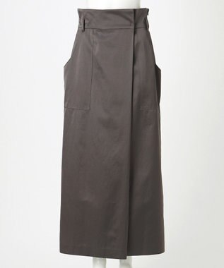 23区 【GOLD LABEL】コンパクトコットン ラップスカート グレー