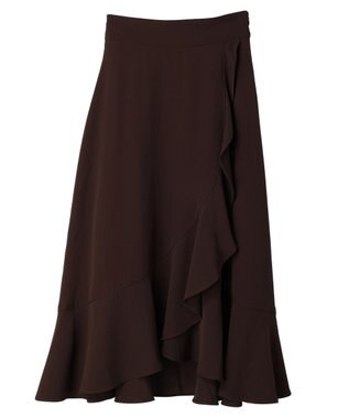 earth music&ecology ラッフルフリルイレヘムスカート Brown