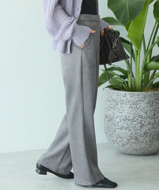 AMERICAN HOLIC ヌバック調ベイカーフレアパンツ Gray