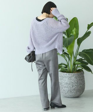 AMERICAN HOLIC ヌバック調ベイカーフレアパンツ Gray