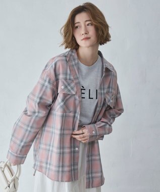 WEGO 【ユニセックス着用ITEM/SMLサイズ展開】オンブレチェックシャツ（LS） 柄3