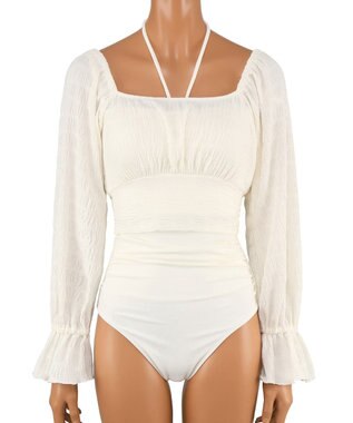 San-ai Resort（三愛水着楽園） 【SALE】トップス付き3点セット水着　9M　【San-ai Resort（サンアイリゾート）】 ホワイト