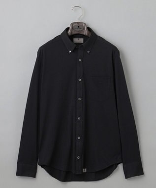 GOTAIRIKU 胸ポケット付にアップデート【吸水速乾/ストレッチ】クールマックス鹿の子 ビズシャツ_ボタンダウン ブラック系