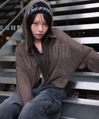 WEGO ヴィンテージウォッシュメッシュパーカー