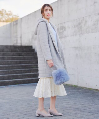 Tiaclasse 【2WAY】エコファーキルティングリバーシブルコート グレー